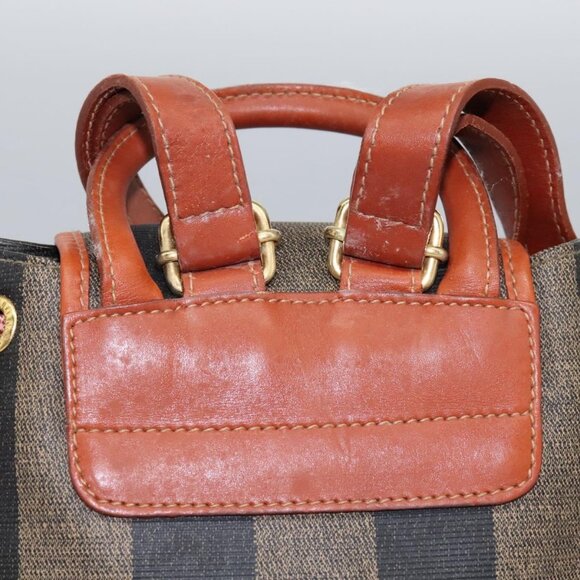 FENDI Pecan Canvas Backpack Brown Black gold Auth - Picture 6 of 16